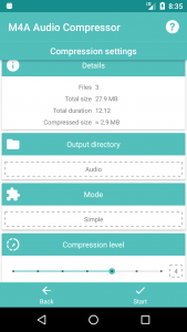 اسکرین شات 2 برنامه M4A Audio Compressor
