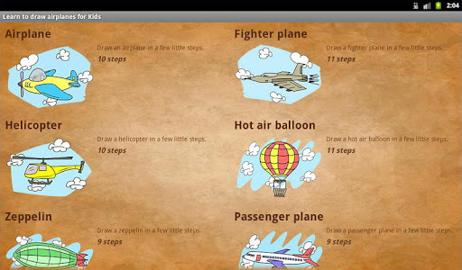 اسکرین شات برنامه Learn to draw planes for Kids 7