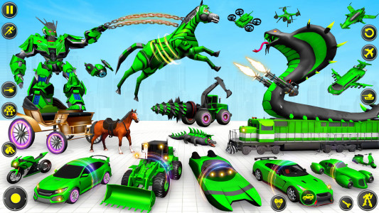 اسکرین شات 2 برنامه Horse Robot: Car Robot Games
