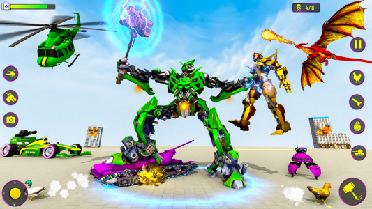 اسکرین شات 3 برنامه Heli Robot Car Game:Robot Game