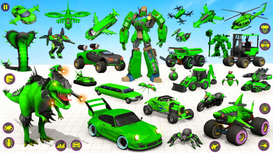 اسکرین شات 2 برنامه Heli Robot Car Game:Robot Game
