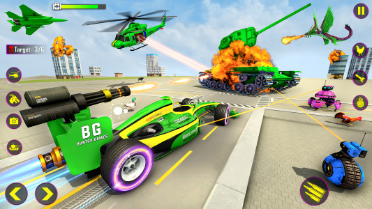 اسکرین شات 4 برنامه Heli Robot Car Game:Robot Game