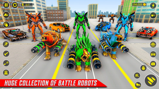اسکرین شات برنامه Lion Robot Car Game:Robot Game 3