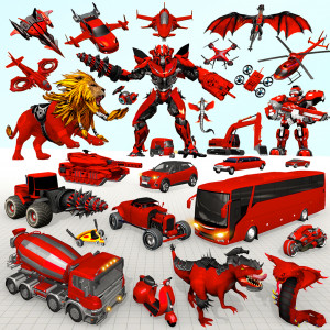 اسکرین شات برنامه Lion Robot Car Game:Robot Game 1
