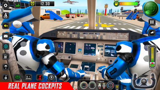 اسکرین شات برنامه Robot Pilot Airplane Games 3D 2