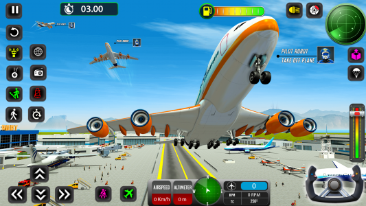اسکرین شات 3 برنامه Robot Pilot Airplane Games 3D