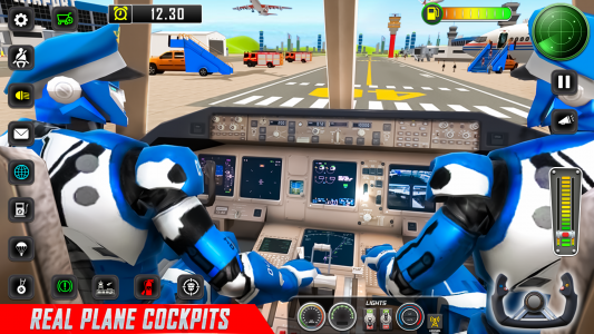 اسکرین شات 2 برنامه Robot Pilot Airplane Games 3D