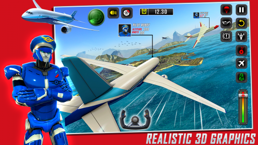 اسکرین شات برنامه Robot Pilot Airplane Games 3D 5