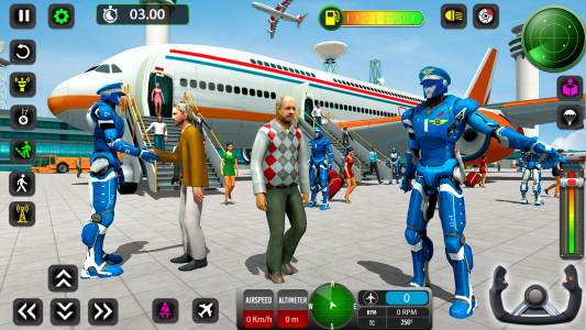 اسکرین شات 1 برنامه Robot Pilot Airplane Games 3D