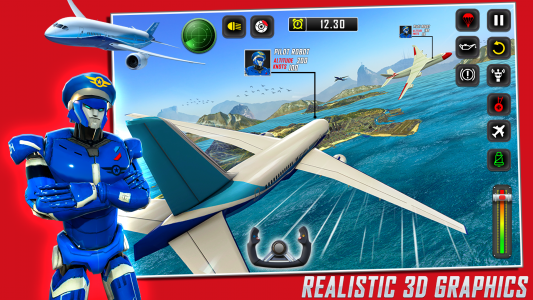 اسکرین شات 5 برنامه Robot Pilot Airplane Games 3D