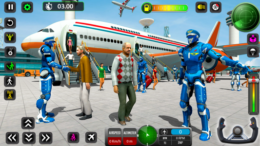 اسکرین شات برنامه Robot Pilot Airplane Games 3D 1