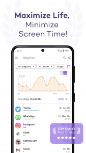 اسکرین شات برنامه StayFree - Screen Time 1