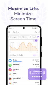 اسکرین شات برنامه Screen Time - StayFree 1