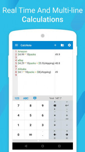 اسکرین شات برنامه CalcNote - Notepad Calculator 1