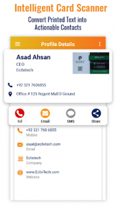 اسکرین شات برنامه Business Card Scanner & Reader - Scan & Organize 2