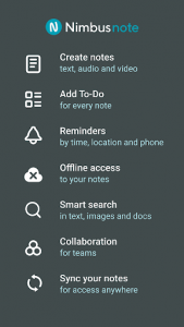 اسکرین شات برنامه Nimbus Note - Useful notepad and organizer 1
