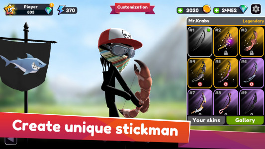 اسکرین شات بازی Stickman Archer online 2