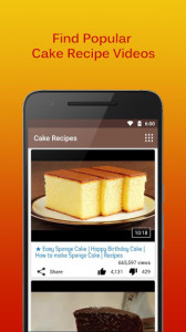 اسکرین شات برنامه Cake Recipes Videos 3