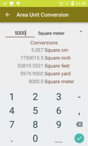 اسکرین شات برنامه Land Area Calculator with Area Unit Converter 5