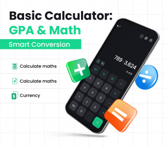 اسکرین شات برنامه Basic Calculator: GPA & Math 1