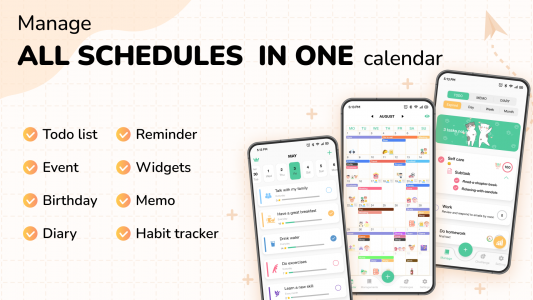 اسکرین شات برنامه Cute Calendar Schedule Planner 1