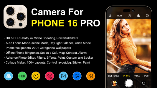 اسکرین شات برنامه Camera iPhone 16 - OS18 Camera 1