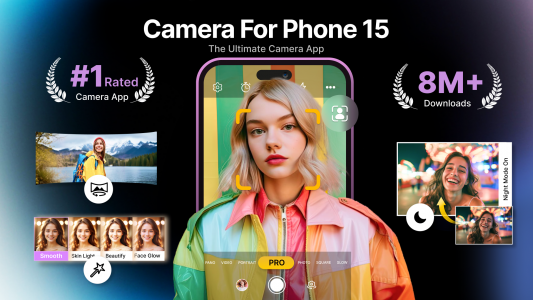 اسکرین شات برنامه Camera for phone 15 Pro OS 17 1