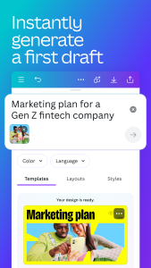 اسکرین شات 3 برنامه Canva: AI Photo & Video Editor