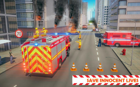 اسکرین شات برنامه Fire Truck Rescue Emergency Driver 2019 4