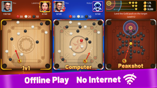 اسکرین شات 2 بازی Carrom Meta-Board Disc Game
