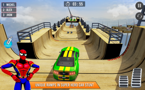 اسکرین شات برنامه Superhero Game: Car Stunt Game 5
