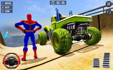 اسکرین شات برنامه Superhero Game: Car Stunt Game 2