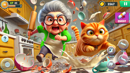 اسکرین شات بازی Angry Gran VS Naughty Cat Sim 1