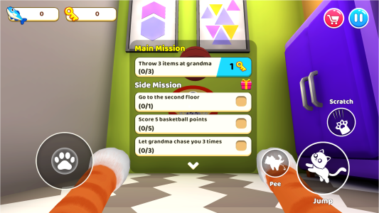 اسکرین شات 1 بازی Cat Mayhem: Gran’s Angry