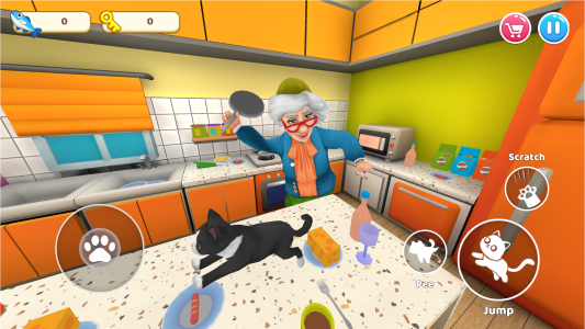 اسکرین شات 7 بازی Cat Mayhem: Gran’s Angry