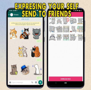 اسکرین شات برنامه Cute Cat Sticker 2020 WAStickerApps for WhatsApp 5