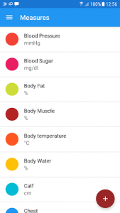 اسکرین شات برنامه Body measurements - weight, BMI, waist, fat, pulse 2
