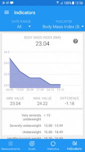 اسکرین شات برنامه Body measurements - weight, BMI, waist, fat, pulse 3