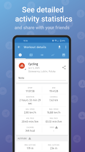 اسکرین شات 3 برنامه Caynax - Running & Cycling GPS