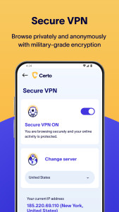 اسکرین شات 7 برنامه Certo: Anti Spyware & VPN