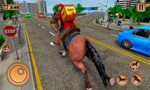 اسکرین شات بازی Mounted Horse Riding Pizza 3