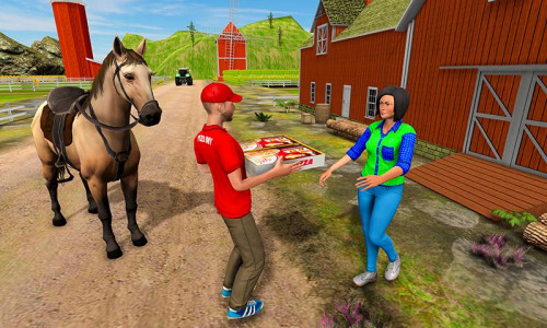 اسکرین شات بازی Mounted Horse Riding Pizza 2