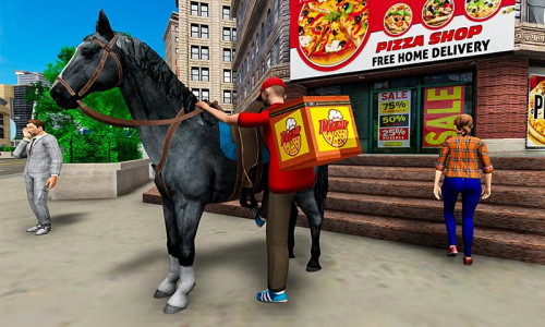 اسکرین شات بازی Mounted Horse Riding Pizza 1