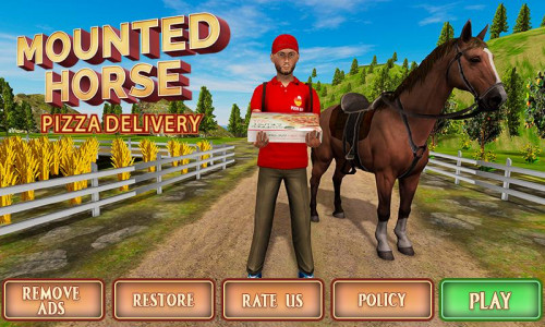 اسکرین شات بازی Mounted Horse Riding Pizza 5