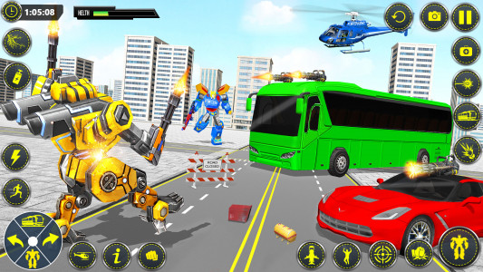 اسکرین شات برنامه School Bus Robot Car Game 8