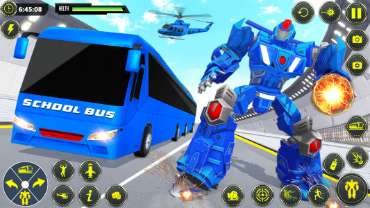 اسکرین شات برنامه School Bus Robot Car Game 3