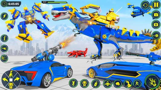 اسکرین شات برنامه Dino Transform Robot Car Game 4