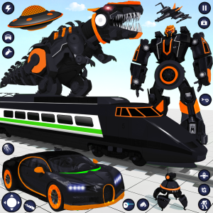 اسکرین شات 1 برنامه Dino Transform Robot Car Game