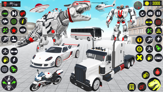 اسکرین شات برنامه Dino Transform Robot Car Game 2