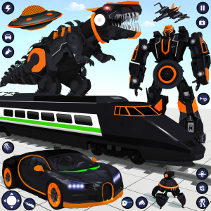 اسکرین شات برنامه Dino Transform Robot Car Game 1